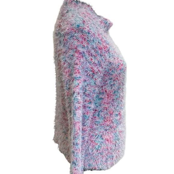Moral Fiber Multicolor Fuzzy Eyelash Yarn Sweater Size Large - Picture 2 of 8